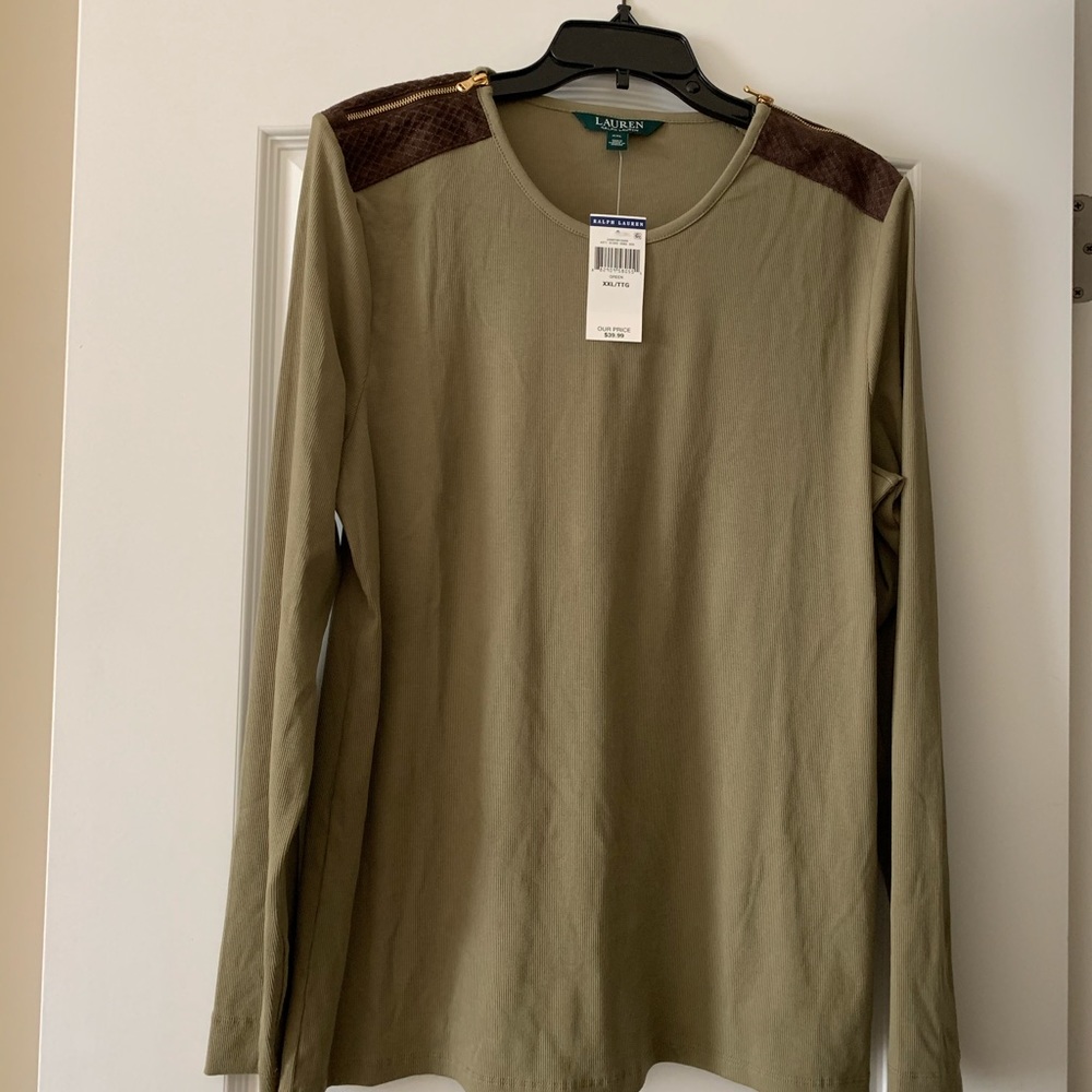 Long Sleeve Cotton Ribbed Blouse